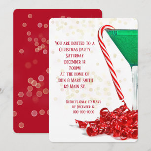 Invitación Cañón De Candy En Vidrio Martini