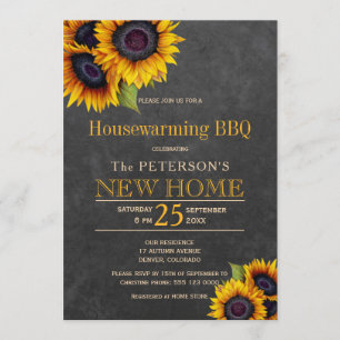 Invitación Cañón de girasoles bbq de limpieza en otoño