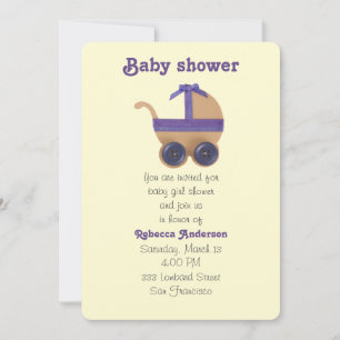 Invitación Cañón de pimienta y morado para la ducha de bebé