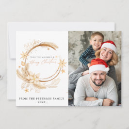 Invitación Cañón de vacaciones floral de oro geométrico simpl