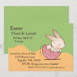 Invitación Cañón lindo, huevo rosa de Pascua