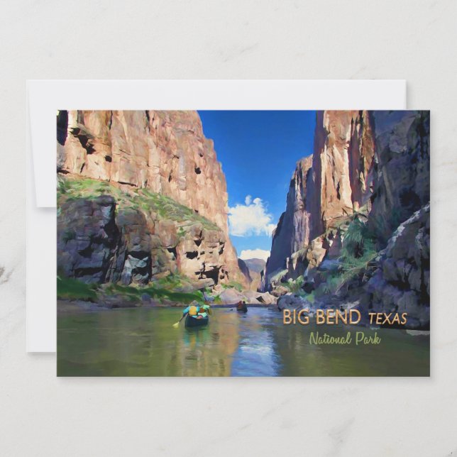 Invitación Cañón Mariscal del Parque Nacional de Texas Big Be (Anverso)