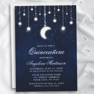 Invitación Cañones de estrellas celestes de la luna iluminan 