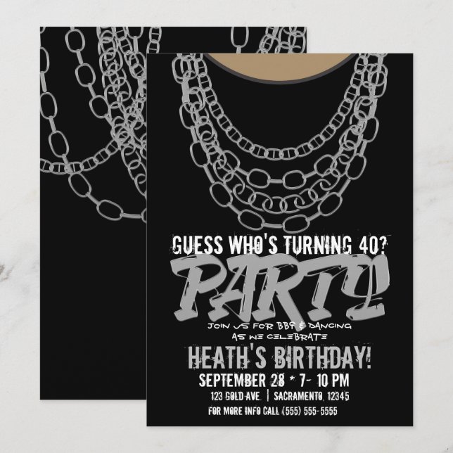 Invitación Cañones de plata fiesta de cumpleaños de baile de  (Anverso / Reverso)