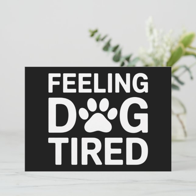 Invitación Cansado Como un Perro (Anverso de pie)