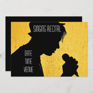 Invitación Cantando el rendimiento vocal retro del consideran