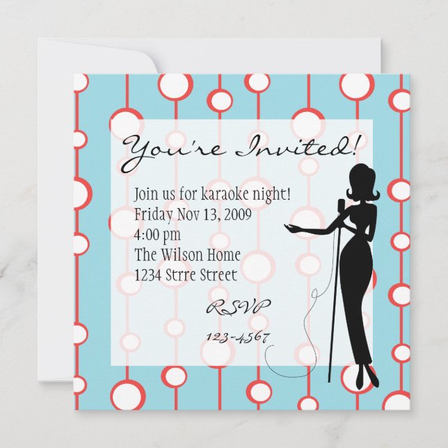 Invitación Cantante de salón (Anverso)