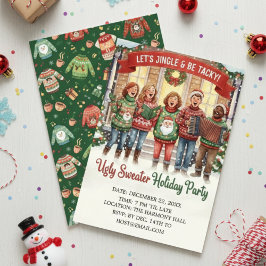Invitación Cantante Navideño con Suéter Feo y Sonoro 