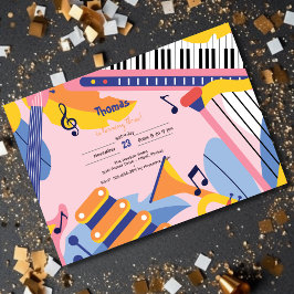 Invitación Cantar danza y jugar a los niños cumpleaños