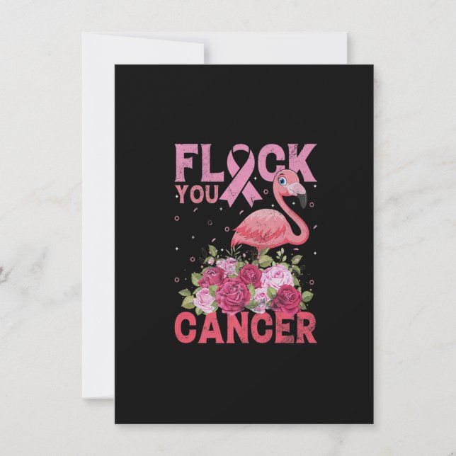 Invitación Cántate Cáncer Cinta Rosa Flamingo Cance De Mama (Anverso)