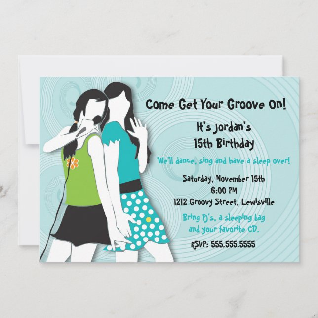 Invitación Canto de Chicas de cadera (Anverso)