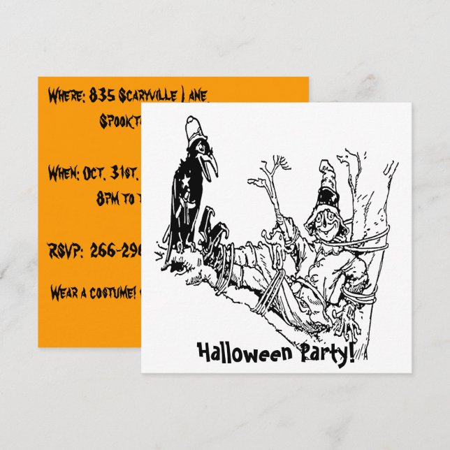 Invitación Canto de espantapájaros en el árbol (Anverso / Reverso)