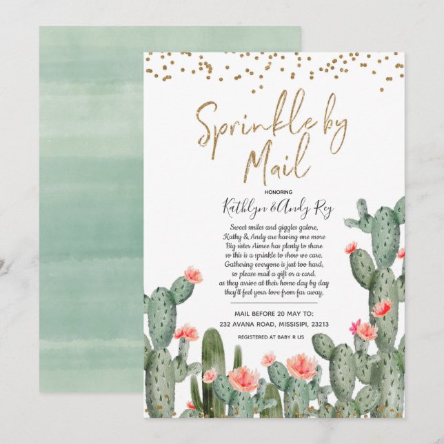 Invitación Caos mexicanos rotos por correo Baby Shower (Anverso / Reverso)