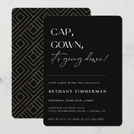 Invitación Cap Gown está cayendo en la fiesta de graduación