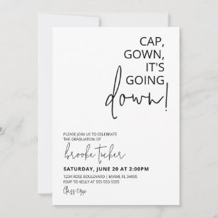 Invitación Cap Gown está cayendo en la fiesta de graduación