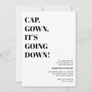 Invitación Cap Gown está cayendo en la fiesta de graduación