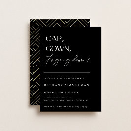 Invitación Cap Gown está cayendo en la fiesta de graduación