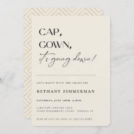 Invitación Cap Gown está cayendo en la fiesta de graduación
