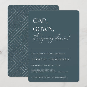 Invitación Cap Gown está cayendo en la fiesta de graduación