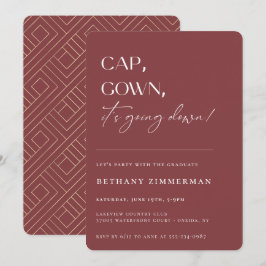 Invitación Cap Gown está cayendo en la fiesta de graduación