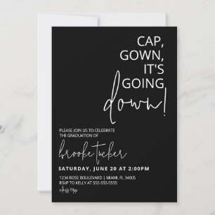 Invitación Cap Gown está cayendo en la fiesta de graduación d