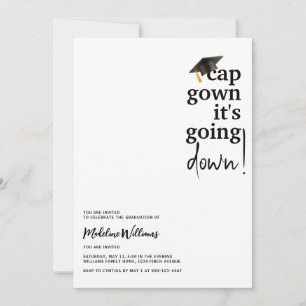 Invitación Cap Gown está cayendo en la graduación