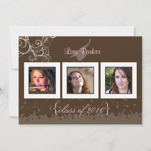 Invitación Cap + Gown + Swirls Invitación/Fotos