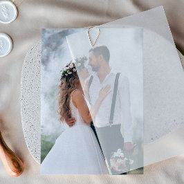 Invitación Capa de Foto Personalizada para Boda de Vellum