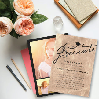 Invitación Capa de Graduación de Fiesta de Graduado Estilosa 
