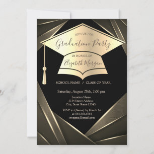 Invitación Capa de graduación dorada Graduación elegante  
