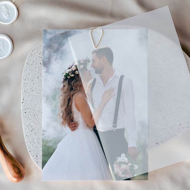 Invitación Capa fotográfica personalizado para el Boda Vellum (Subido por el creador)