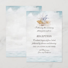 Invitación Caparazones de acuarela, Recepción en el mar
