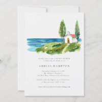 Capilla acuarela costera Sequedad de novias oceáni