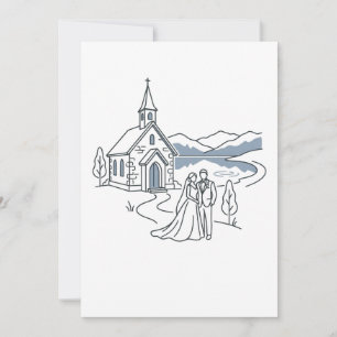 Invitación Capilla de boda junto al lago de montaña