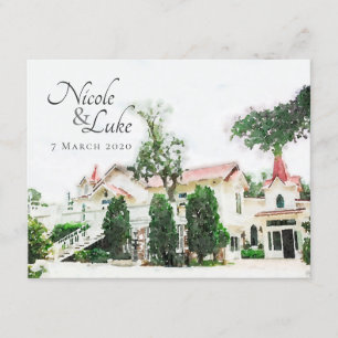 Invitación Capilla de bodas de la isla Tybee - Salvar la fech