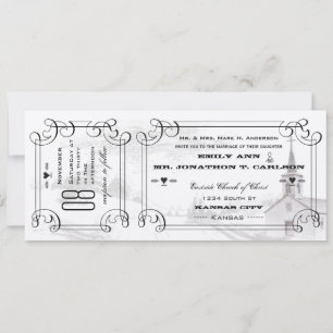 Invitación Capilla Romántica Boleto de Boda en el Camino Rura