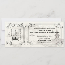 Invitación Capilla romántica País Boda de boletos de carreter