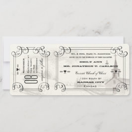 Invitación Capilla romántica País Boda de boletos de carreter