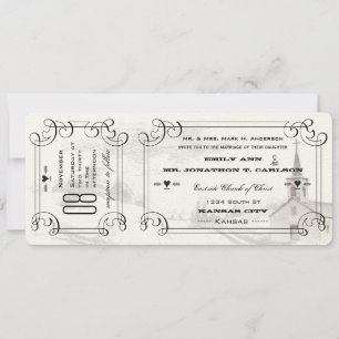 Invitación Capilla romántica País Boda de boletos de carreter