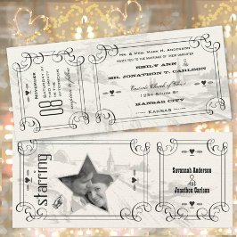 Invitación Capilla romántica País Boda de boletos de carreter