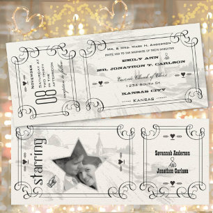 Invitación Capilla romántica País Boda de boletos de carreter