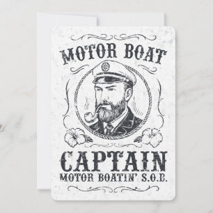 Invitación Capitán de lancha motora divertido pontón en barco