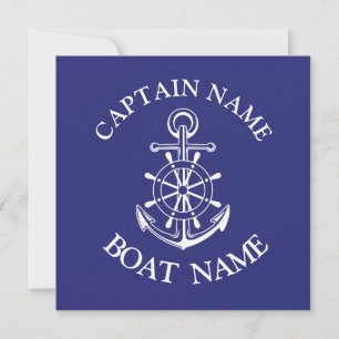 Invitación capitán del personalizado nombre marinero 