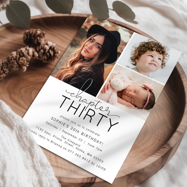 Invitación Capítulo 30 Collage de Fotos Personalizadas Cumple (Subido por el creador)