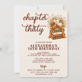 Invitación Capítulo 30 Cumpleaños 30 Otoño Calabaza Librera