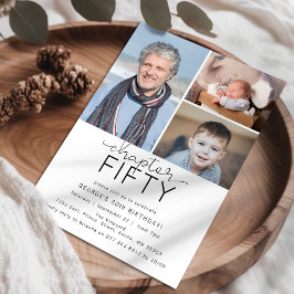 Invitación Capítulo 50 Collage de Fotos Personalizado Cumplea