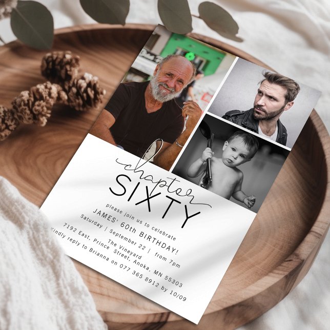 Invitación Capítulo 60 Collage de Fotos Personalizado Cumplea (Subido por el creador)