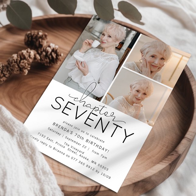 Invitación Capítulo 70 Collage de Fotos Personalizado Cumplea (Subido por el creador)