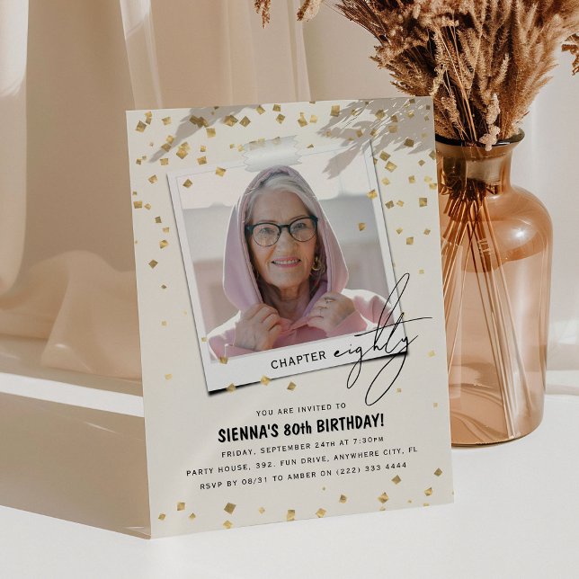 Invitación Capítulo 80 Diversión Foto moderna 80 cumpleaños (Subido por el creador)