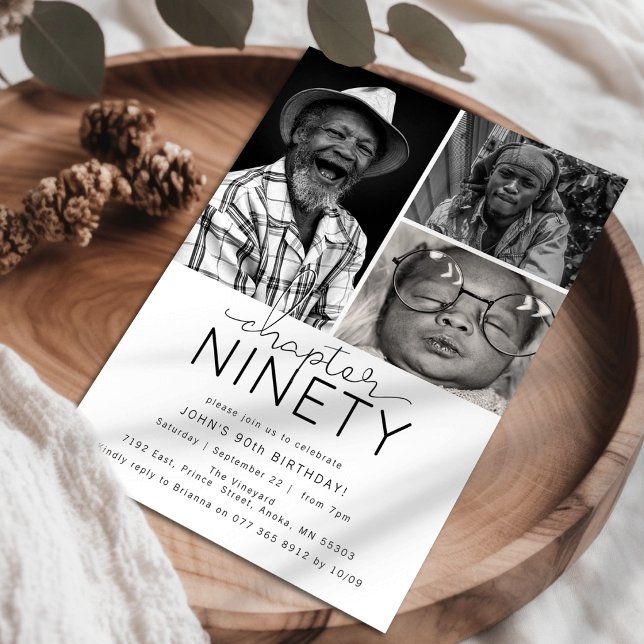 Invitación Capítulo 90 Collage de Fotos Personalizado Cumplea (Subido por el creador)